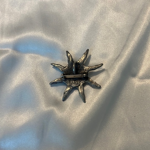 VTG H Pewter Sun necklace pendent pin  charm necklace combo boho indie rare - Picture 3 of 7